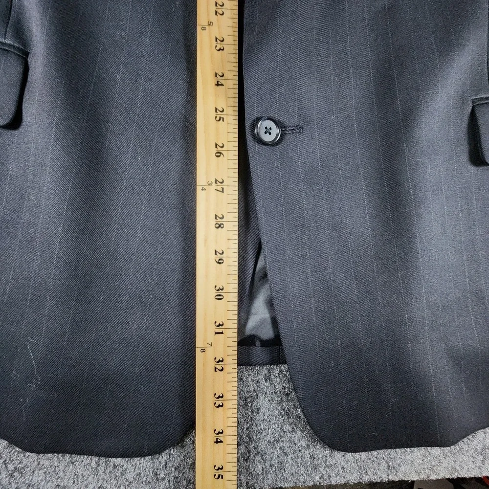 Henry Grethel 2 Piece Suit Mens 54L Pants 53X28 Navy Pin‎ Stripe Wool Blend